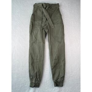Hollister High Rise Jogger Pants Womens Size XS Belted Green Utility Pants